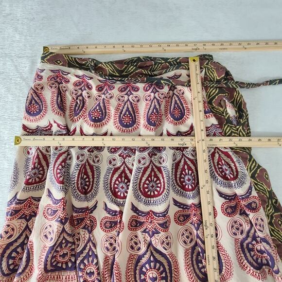 Soft Surrounding women's maxi wrap skirt paisley Sz Petite Med Boho 100% cotton - Picture 4 of 8